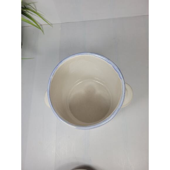 Vintage Amnion Algarve Blue Yellow Canister Hand Painted Clay Pottery - Picture 4 of 5